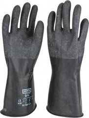 North - Size XL (10), 14" Long, 17 mil Thick, Butyl Chemical Resistant Gloves - Textured Finish, Rolled Cuff, Black - Benchmark Tooling
