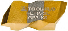 Tool-Flo - FLTK3 Grade GP3, Internal/External 60° V Threading Insert - 10 to 44 TPI Ext Pitch, 9 to 24 TPI Int Pitch, Left Hand Insert, TiN Finish, Carbide - Benchmark Tooling