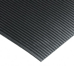Wearwell - 75 Ft. Long x 4 Ft. Wide x 1/4 Inch Thick, Vinyl, Ribbed Surface Switchboard Matting - 30,000 V Max Dielectric Strength, 17,000 V Max Recommended Use, Black - Benchmark Tooling