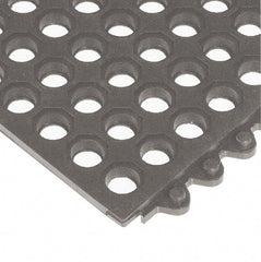 Wearwell - 3' Long x 3' Wide x 5/8" Thick, Anti-Fatigue Modular Matting Tiles - Black, For Dry & Wet Areas, Series 572 - Benchmark Tooling