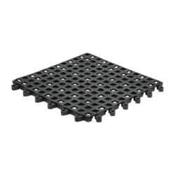 Wearwell - 18" Long x 18" Wide x 7/8" Thick, Anti-Fatigue Modular Matting Open Grid - Male & Female, 4 Interlocking Sides, Black, For Dry & Wet Areas, Series 560 - Benchmark Tooling