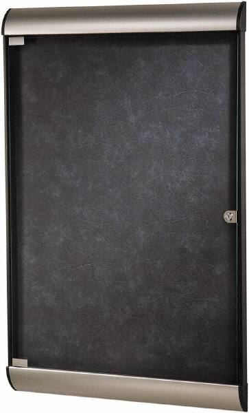 Ghent - 96" Wide x 47.13" High Enclosed Cork Bulletin Board - Natural Cork, Aluminum Frame - Benchmark Tooling