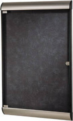 Ghent - 96" Wide x 47.13" High Enclosed Cork Bulletin Board - Natural Cork, Aluminum Frame - Benchmark Tooling