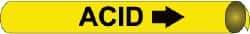 NMC - Pipe Marker with Acid Legend and Arrow Graphic - 8 to 10" Pipe Outside Diam, Black on Yellow - Benchmark Tooling