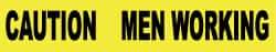 NMC - 1,000' Long x 3" Wide Roll, Polyethylene, Yellow Barricade Tape - Message: Caution - Men Working - Benchmark Tooling