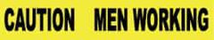 NMC - 1,000' Long x 3" Wide Roll, Polyethylene, Yellow Barricade Tape - Message: Caution - Men Working - Benchmark Tooling