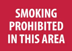 NMC - "Smoking Prohibited in This Area", 10" Long x 14" Wide, Rigid Plastic Safety Sign - Rectangle, 0.05" Thick, Use for Smoking Regulations - Benchmark Tooling