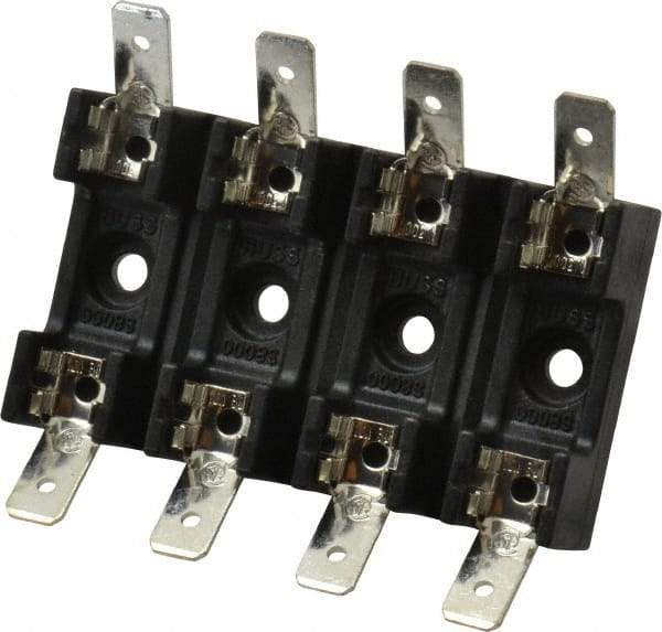 Cooper Bussmann - 4 Pole, 300 VAC/VDC, 30 Amp, Bolt-in Fuse Block - 1/4 Inch Diameter x 1-1/4 Inch Fuse Length, 2 Inch Long x 2-3/8 Inch Wide x 14.3mm High Block, 266°F - Benchmark Tooling