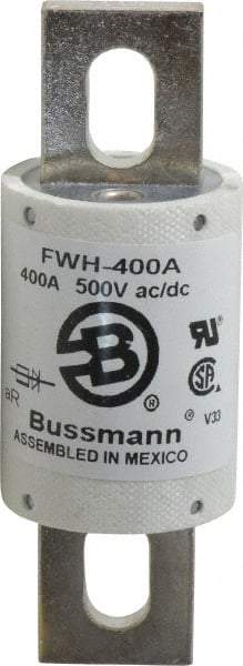 Cooper Bussmann - 500 VAC/VDC, 400 Amp, Fast-Acting Semiconductor/High Speed Fuse - Bolt-on Mount, 4-11/32" OAL, 200 (RMS Symmetrical), 50 at DC kA Rating, 1-1/2" Diam - Benchmark Tooling