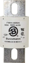 Cooper Bussmann - 500 VAC/VDC, 600 Amp, Fast-Acting Semiconductor/High Speed Fuse - Bolt-on Mount, 4-15/32" OAL, 200 (RMS Symmetrical), 50 at DC kA Rating, 2" Diam - Benchmark Tooling