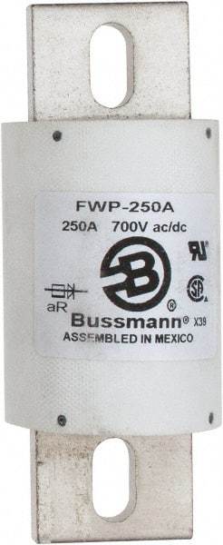 Cooper Bussmann - 700 VAC/VDC, 250 Amp, Fast-Acting Semiconductor/High Speed Fuse - Stud Mount Mount, 5-3/32" OAL, 200 (RMS), 50 at DC kA Rating, 2" Diam - Benchmark Tooling