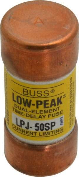 Cooper Bussmann - 300 VDC, 600 VAC, 50 Amp, Time Delay General Purpose Fuse - Fuse Holder Mount, 2-3/8" OAL, 100 at DC, 300 at AC (RMS) kA Rating, 1-1/16" Diam - Benchmark Tooling