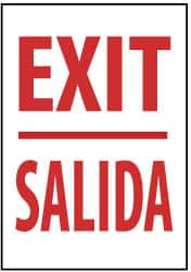 NMC - Exit, Plastic Exit Sign - 14" Wide x 20" High, English/Spanish - Benchmark Tooling