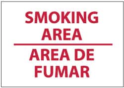 NMC - "Smoking Area", 10" Long x 14" Wide, Rigid Plastic Safety Sign - Rectangle, 0.05" Thick, Use for Smoking Regulations - Benchmark Tooling