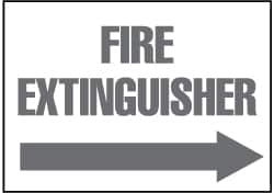 NMC - Fire Extinguisher, Pressure Sensitive Vinyl Fire Sign - 14" Wide x 10" High - Benchmark Tooling