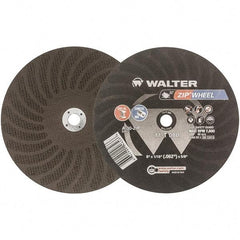 WALTER Surface Technologies - 8" 30 Grit Aluminum Oxide Cutoff Wheel - 1/16" Thick, 5/8" Arbor, 7,600 Max RPM, Use with Circular Saws - Benchmark Tooling