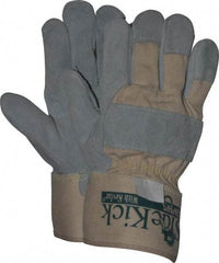 MCR Safety - Size S Cowhide Work Gloves - Uncoated, Safety Cuff, Gray, Paired - Benchmark Tooling