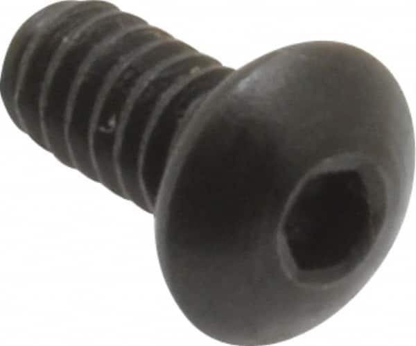 Holo-Krome - #4-40 UNC Hex Socket Drive, Button Screw - Alloy Steel, Black Oxide Finish, Fully Threaded, 1/4" Length Under Head - Benchmark Tooling