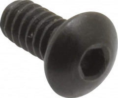 Holo-Krome - #4-40 UNC Hex Socket Drive, Button Screw - Alloy Steel, Black Oxide Finish, Fully Threaded, 1/4" Length Under Head - Benchmark Tooling