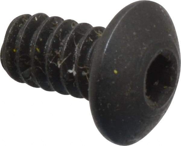 Holo-Krome - #6-32 UNC Hex Socket Drive, Button Screw - Alloy Steel, Black Oxide Finish, Fully Threaded, 1/4" Length Under Head - Benchmark Tooling