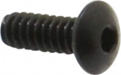 Holo-Krome - #6-32 UNC Hex Socket Drive, Button Screw - Alloy Steel, Black Oxide Finish, Fully Threaded, 3/8" Length Under Head - Benchmark Tooling