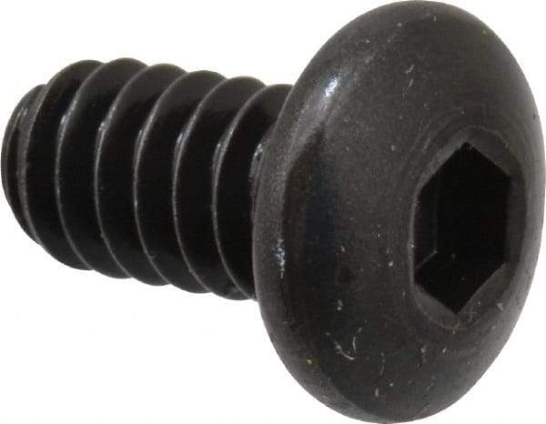 Holo-Krome - #10-24 UNC Hex Socket Drive, Button Screw - Alloy Steel, Black Oxide Finish, Fully Threaded, 3/8" Length Under Head - Benchmark Tooling