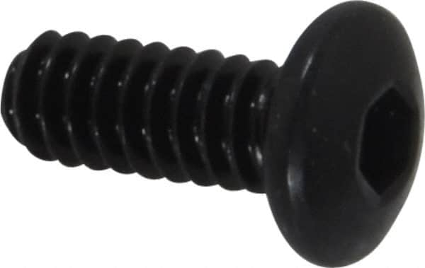 Holo-Krome - #10-24 UNC Hex Socket Drive, Button Screw - Alloy Steel, Black Oxide Finish, Fully Threaded, 1/2" Length Under Head - Benchmark Tooling