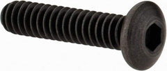 Holo-Krome - #10-24 UNC Hex Socket Drive, Button Screw - Alloy Steel, Black Oxide Finish, Fully Threaded, 7/8" Length Under Head - Benchmark Tooling