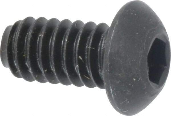 Holo-Krome - 1/4-20 UNC Hex Socket Drive, Button Screw - Alloy Steel, Black Oxide Finish, Fully Threaded, 1/2" Length Under Head - Benchmark Tooling