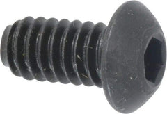 Holo-Krome - 1/4-20 UNC Hex Socket Drive, Button Screw - Alloy Steel, Black Oxide Finish, Fully Threaded, 1/2" Length Under Head - Benchmark Tooling