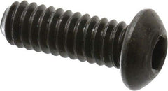 Holo-Krome - 1/4-20 UNC Hex Socket Drive, Button Screw - Alloy Steel, Black Oxide Finish, Fully Threaded, 3/4" Length Under Head - Benchmark Tooling