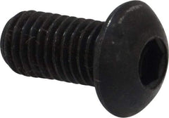 Holo-Krome - 1/4-28 UNF Hex Socket Drive, Button Screw - Alloy Steel, Black Oxide Finish, Fully Threaded, 1/2" Length Under Head - Benchmark Tooling