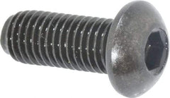 Holo-Krome - 1/4-28 UNF Hex Socket Drive, Button Screw - Alloy Steel, Black Oxide Finish, Fully Threaded, 5/8" Length Under Head - Benchmark Tooling