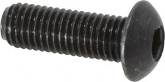 Holo-Krome - 1/4-28 UNF Hex Socket Drive, Button Screw - Alloy Steel, Black Oxide Finish, Fully Threaded, 3/4" Length Under Head - Benchmark Tooling