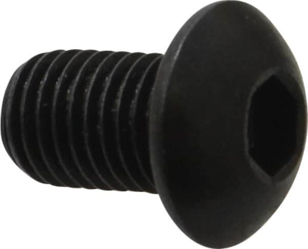 Holo-Krome - 5/16-24 UNF Hex Socket Drive, Button Screw - Alloy Steel, Black Oxide Finish, Fully Threaded, 1/2" Length Under Head - Benchmark Tooling