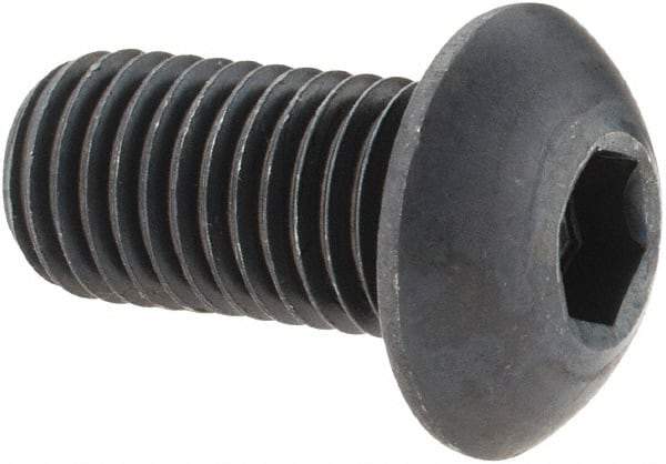 Holo-Krome - 5/16-24 UNF Hex Socket Drive, Button Screw - Alloy Steel, Black Oxide Finish, Fully Threaded, 5/8" Length Under Head - Benchmark Tooling