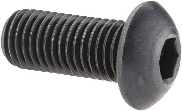 Holo-Krome - 5/16-24 UNF Hex Socket Drive, Button Screw - Alloy Steel, Black Oxide Finish, Fully Threaded, 3/4" Length Under Head - Benchmark Tooling