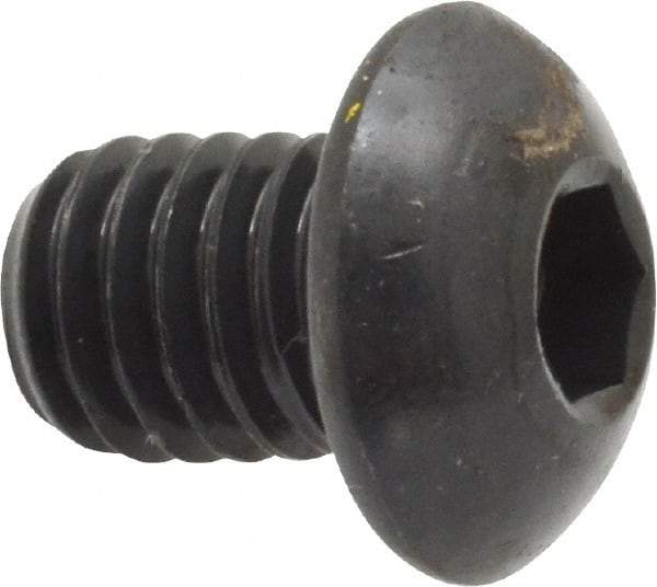 Holo-Krome - 3/8-16 UNC Hex Socket Drive, Button Screw - Alloy Steel, Black Oxide Finish, Fully Threaded, 1/2" Length Under Head - Benchmark Tooling