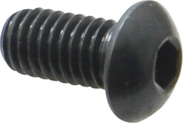Holo-Krome - 3/8-16 UNC Hex Socket Drive, Button Screw - Alloy Steel, Black Oxide Finish, Fully Threaded, 3/4" Length Under Head - Benchmark Tooling