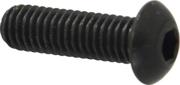 Holo-Krome - 3/8-16 UNC Hex Socket Drive, Button Screw - Alloy Steel, Black Oxide Finish, Fully Threaded, 1-1/4" Length Under Head - Benchmark Tooling