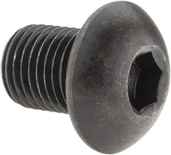 Holo-Krome - 3/8-24 UNF Hex Socket Drive, Button Screw - Alloy Steel, Black Oxide Finish, Fully Threaded, 1/2" Length Under Head - Benchmark Tooling