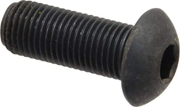 Holo-Krome - 3/8-24 UNF Hex Socket Drive, Button Screw - Alloy Steel, Black Oxide Finish, Fully Threaded, 1" Length Under Head - Benchmark Tooling