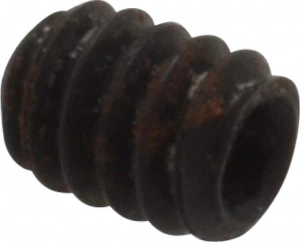 Holo-Krome - #10-24 UNC, 1/4" OAL, Internal Knurl Point Set Screw - Grade 8 Alloy Steel, 3/32" Key - Benchmark Tooling