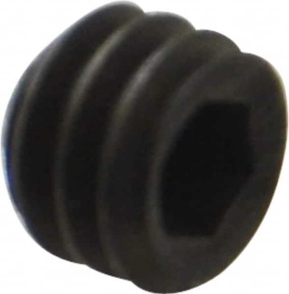 Holo-Krome - 1/4-20 UNC, 3/16" OAL, Internal Knurl Point Set Screw - Grade 8 Alloy Steel, 1/8" Key - Benchmark Tooling