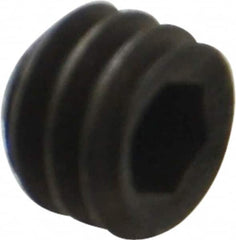 Holo-Krome - 1/4-20 UNC, 3/16" OAL, Internal Knurl Point Set Screw - Grade 8 Alloy Steel, 1/8" Key - Benchmark Tooling