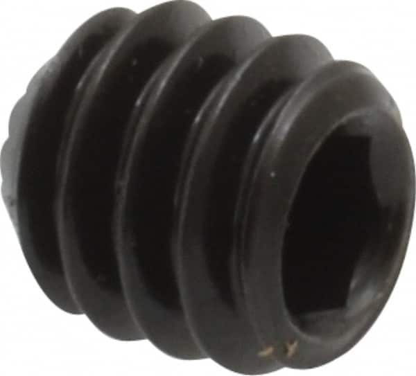 Holo-Krome - 1/4-20 UNC, 1/4" OAL, Internal Knurl Point Set Screw - Grade 8 Alloy Steel, 1/8" Key - Benchmark Tooling