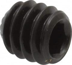 Holo-Krome - 1/4-20 UNC, 1/4" OAL, Internal Knurl Point Set Screw - Grade 8 Alloy Steel, 1/8" Key - Benchmark Tooling