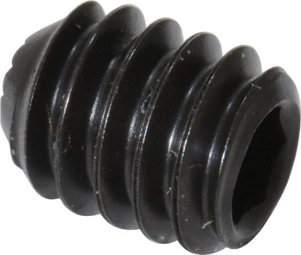 Holo-Krome - 1/4-20 UNC, 5/16" OAL, Internal Knurl Point Set Screw - Grade 8 Alloy Steel, 1/8" Key - Benchmark Tooling