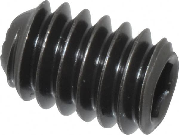 Holo-Krome - 1/4-20 UNC, 3/8" OAL, Internal Knurl Point Set Screw - Grade 8 Alloy Steel, 1/8" Key - Benchmark Tooling