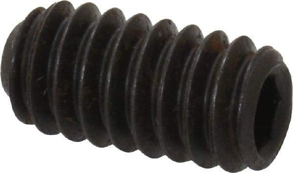 Holo-Krome - 1/4-20 UNC, 1/2" OAL, Internal Knurl Point Set Screw - Grade 8 Alloy Steel, 1/8" Key - Benchmark Tooling